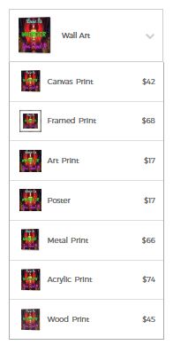 Wall Art - Dropdown Menu